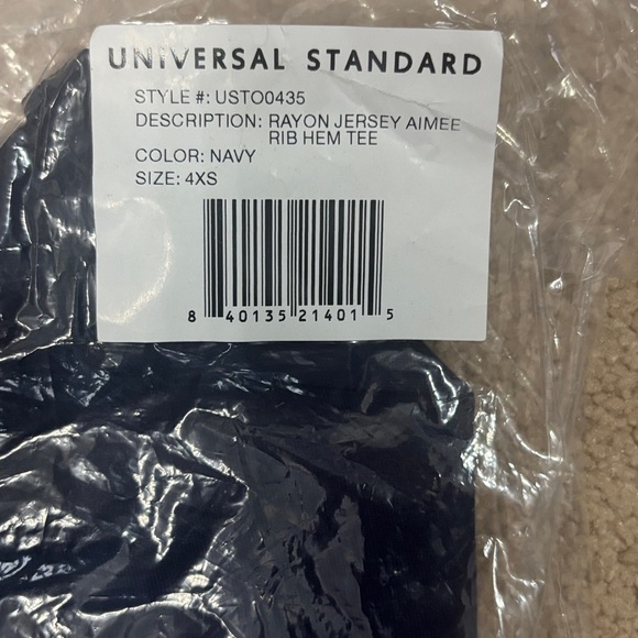 Universal Standard Aimee Rib Hem Tee Navy Blue | Size 4XS (00-0)Rayon stretch - Picture 3 of 12